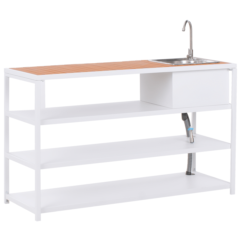 Utekjøkken med vask Avetrana Stål - Hvit/Brun - Hage - Griller - Utekjøkken - Komplette utekjøkken