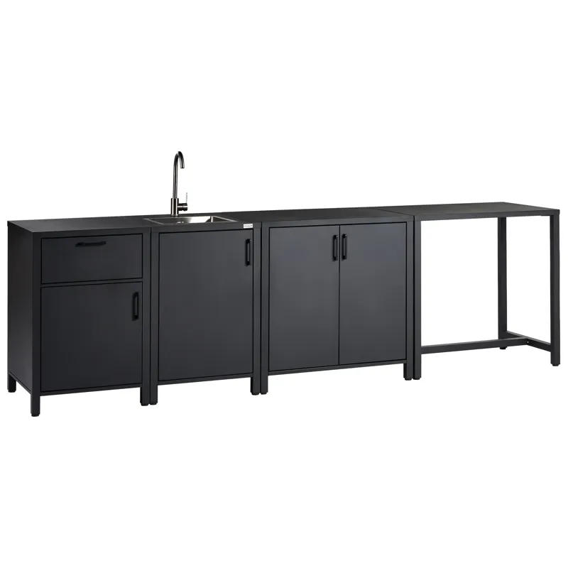 Utekjøkken med vask Rocha Aluminium, Grå