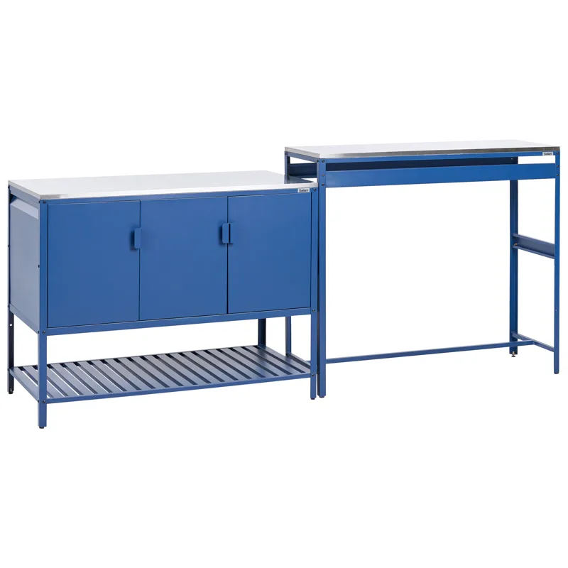 Utekjøkkensett i 2 deler med barbord Maenza, Blå/Sølv