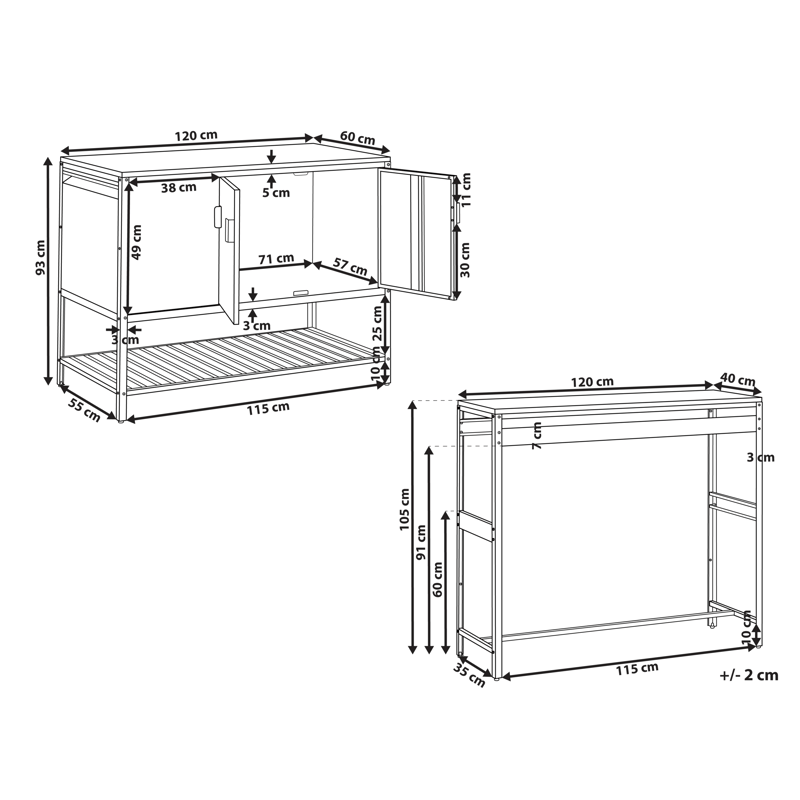 Utekjøkkensett i 2 deler med barbord Maenza - Blå/Sølv - Hage - Griller - Utekjøkken - Komplette utekjøkken
