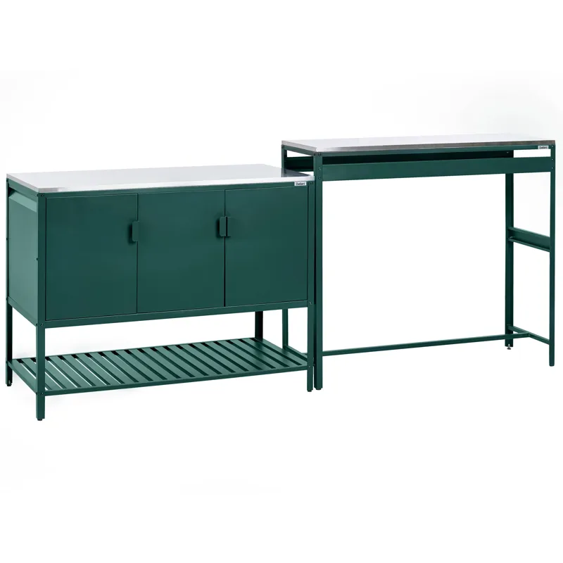 Utekjøkkensett i 2 deler med barbord Maenza Stål, Grønn/Svart