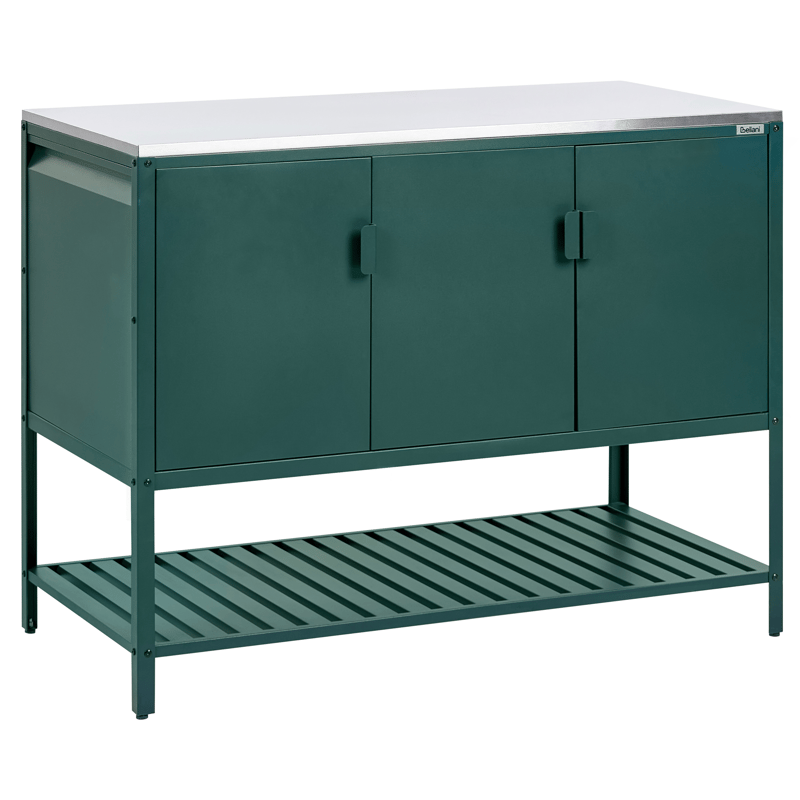 Utekjøkkensett i 2 deler med barbord Maenza Stål - Grønn/Svart - Hage - Griller - Utekjøkken - Komplette utekjøkken