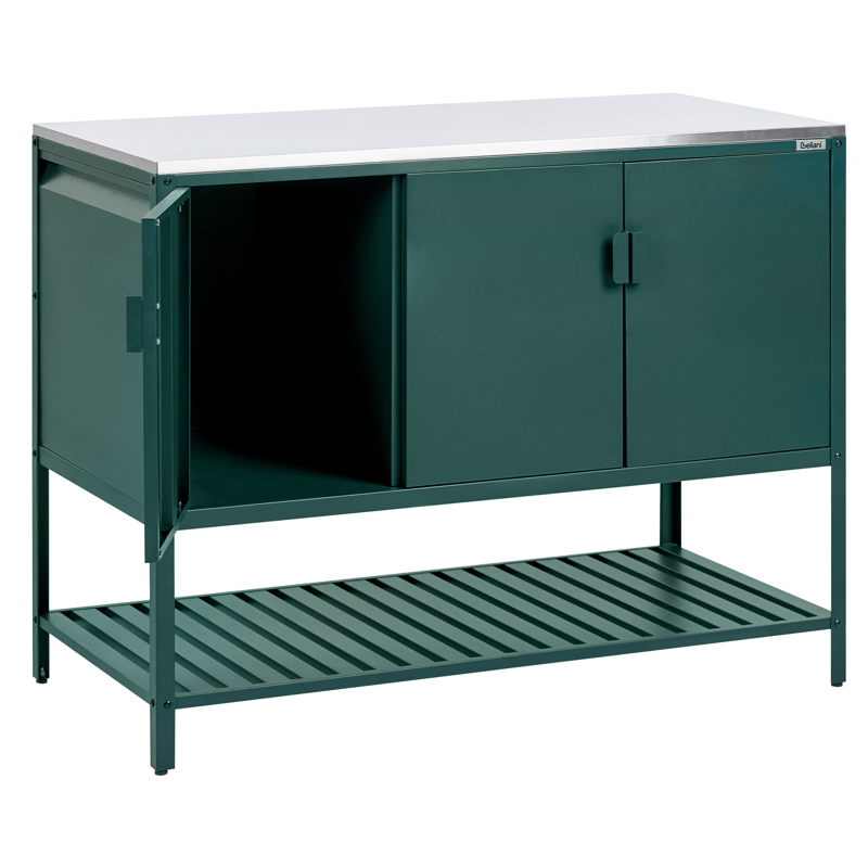 Utekjøkkensett i 2 deler med barbord Maenza Stål - Grønn/Svart - Hage - Griller - Utekjøkken - Komplette utekjøkken