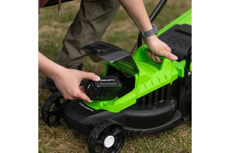 Fornorth Batteridrevet Gressklipper Gh1000E, 20V med Batteri og Lader - Hvit - Hage - Hagemaskiner - Gressklipper