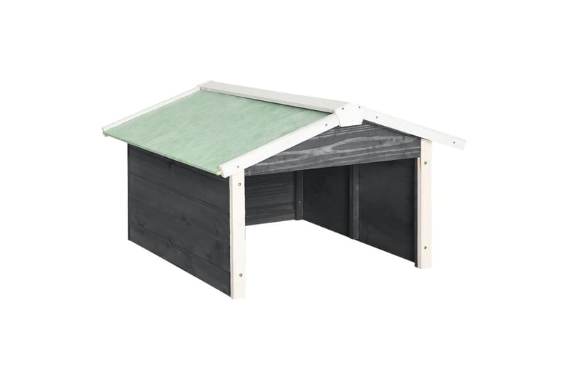 Gressklipperhus grå og hvit 72x87x50 cm gran - Grå - Hage - Hagemaskiner - Gressklipper - Robotklipper