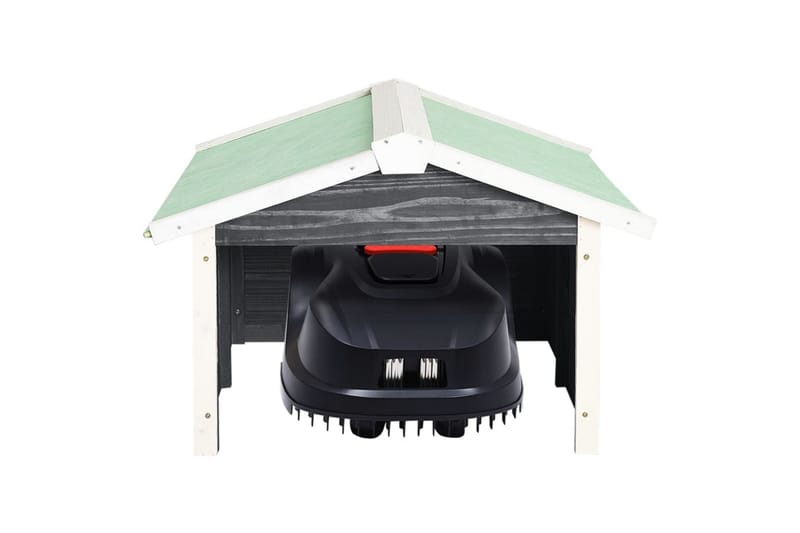 Gressklipperhus grå og hvit 72x87x50 cm gran - Grå - Hage - Hagemaskiner - Gressklipper - Robotklipper