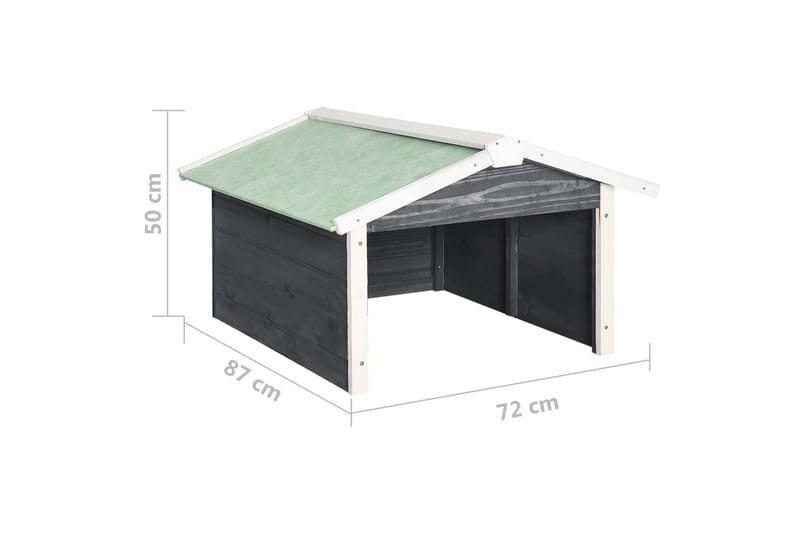 Gressklipperhus grå og hvit 72x87x50 cm gran - Grå - Hage - Hagemaskiner - Gressklipper - Robotklipper