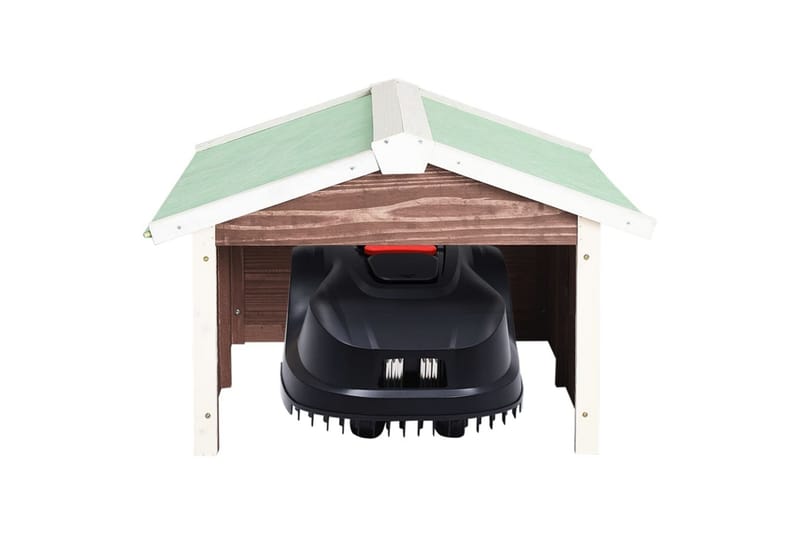 Gressklipperhus mocca og hvit 72x87x50 cm gran - Brun - Hage - Hagemaskiner - Gressklipper - Robotklipper