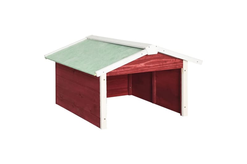 Gressklipperhus rød og hvit 72x87x50 cm gran - Rød - Hage - Hagemaskiner - Gressklipper - Robotklipper