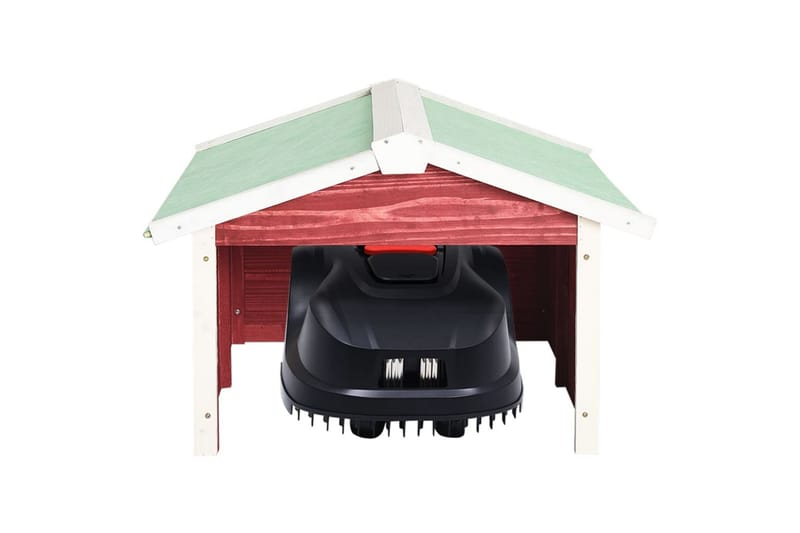 Gressklipperhus rød og hvit 72x87x50 cm gran - Rød - Hage - Hagemaskiner - Gressklipper - Robotklipper