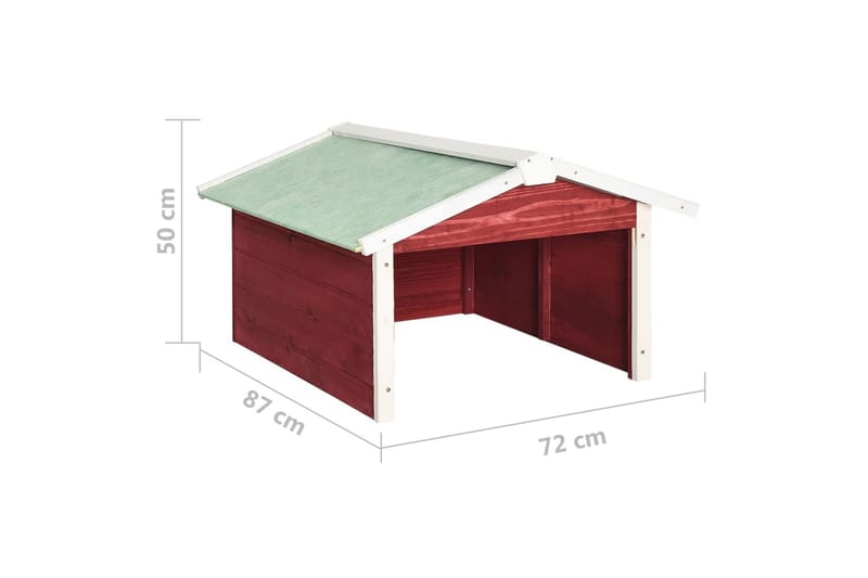 Gressklipperhus rød og hvit 72x87x50 cm gran - Rød - Hage - Hagemaskiner - Gressklipper - Robotklipper