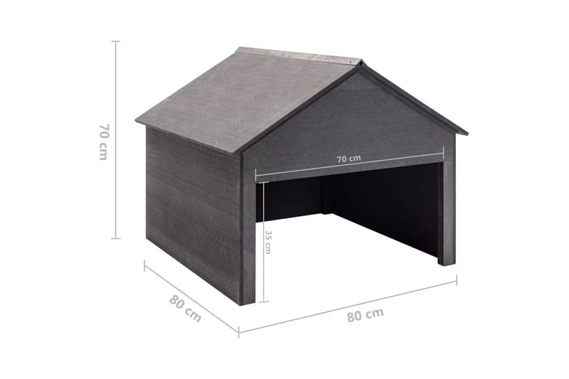 Garasje for gressklipper grå 80x80x70 cm WPC - Grå - Robotklipper