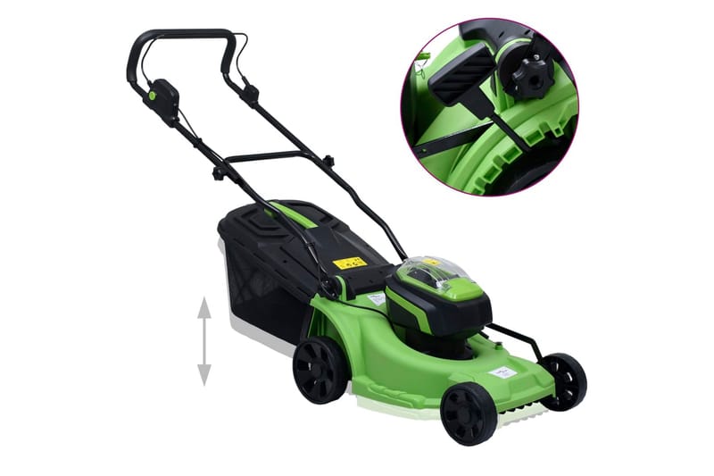 Trådløs gressklipper to batteripakker 20V 2000 mAh Li-ion - Grønn - Hage - Hagemaskiner - Gressklipper