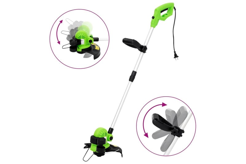 Elektrisk gressklipper med teleskopstang 29 cm 550 W - Blå - Hage - Hagemaskiner - Gresstrimmer