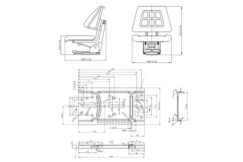 Traktorsete med fjring svart - Hage - Hagemaskiner - Hagetraktor