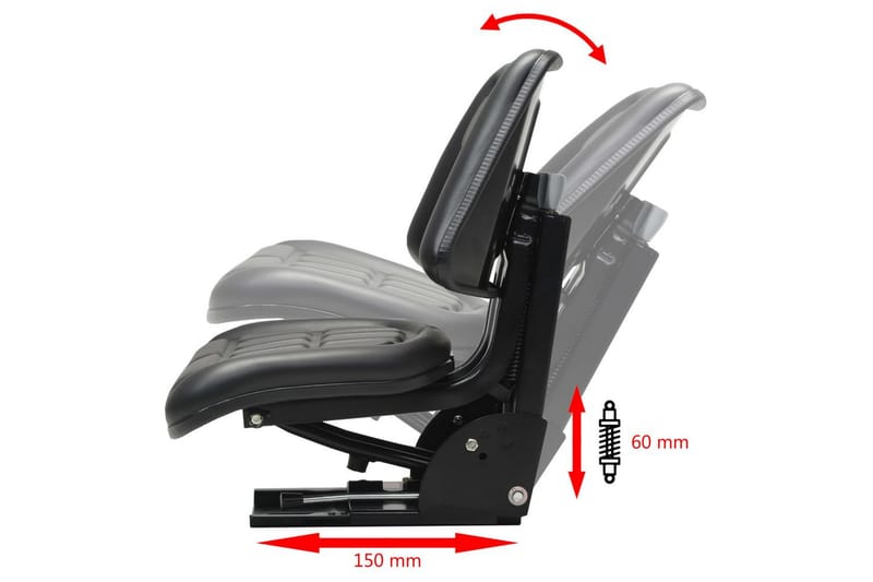 Traktorsete med fjring svart - Hage - Hagemaskiner - Hagetraktor