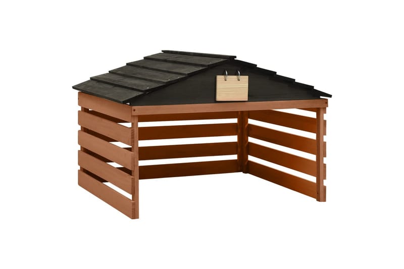 Gressklipperhus svart og brun 78x74x54 cm gran - Brun - Hage - Hagemaskiner - Gressklipper - Robotklipper
