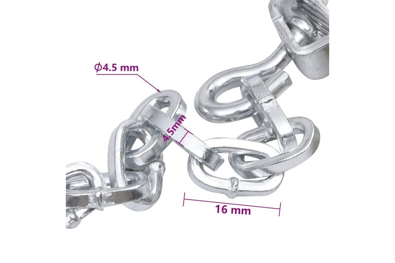 Snøkjettinger 2 stk 16 mm SUV 4x4 størrelse 400 - Silver - Hage - Hagemaskiner - Tilbehør hagemaskiner - Snøkjetting