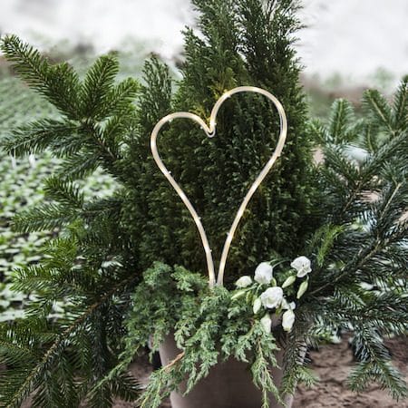 Decorationheart LED-gravlys 21 cm - hvit - Hage - Utemiljø - Entré - Entrébelysning