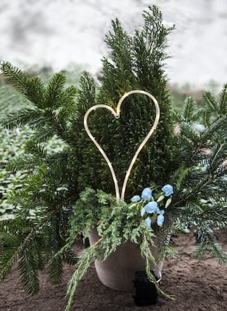 Decorationheart LED-gravlys 21 cm - hvit - Hage - Utemiljø - Entré - Entrébelysning