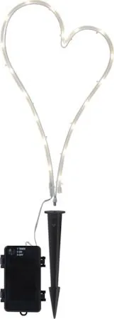 Decorationheart LED-gravlys 21 cm - hvit - Hage - Utemiljø - Entré - Entrébelysning