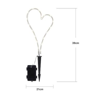 Decorationheart LED-gravlys 21 cm - hvit - Hage - Utemiljø - Entré - Entrébelysning