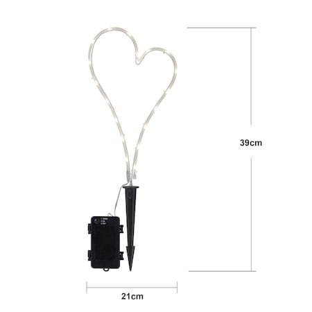 Decorationheart LED-gravlys 21 cm - hvit - Hage - Utemiljø - Entré - Entrébelysning