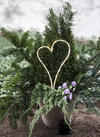 Decorationheart LED-gravlys 21 cm - hvit - Hage - Utemiljø - Entré - Entrébelysning