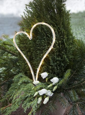 Decorationheart LED-gravlys 21 cm - hvit - Hage - Utemiljø - Entré - Entrébelysning