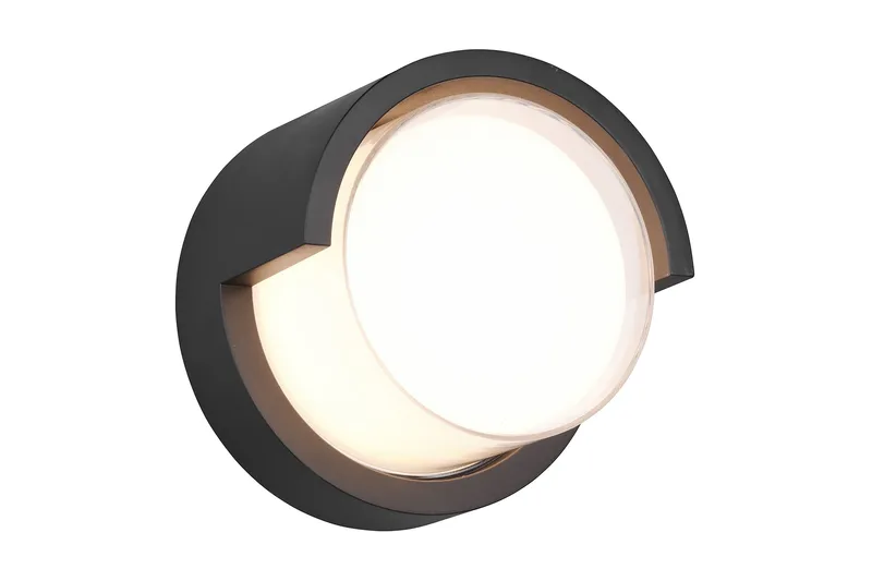 Puno LED-Vegglampe Pyöreä Mattsvart - Hage - Utemiljø - Entré - Entrébelysning