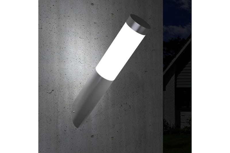 RVS Hage Vantett Vegglampe - Sølv - Utebelysning - Fasadebelysning - Entrébelysning