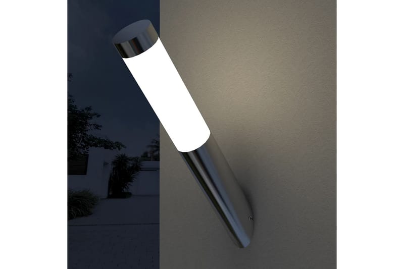 RVS Hage Vantett Vegglampe - Sølv - Utebelysning - Fasadebelysning - Entrébelysning