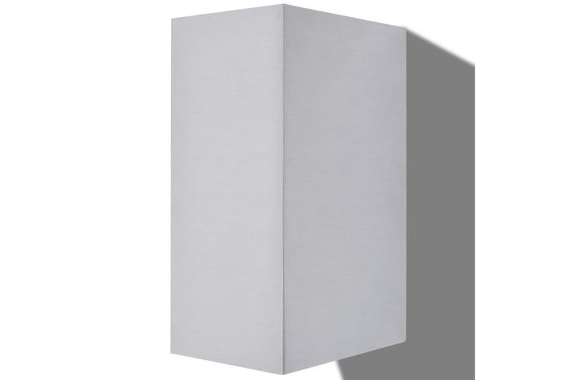 Utendørs LED Vegglampe 2 stk. Firkant opp/Nedover - Sølv - Hage - Utemiljø - Entré - Entrébelysning