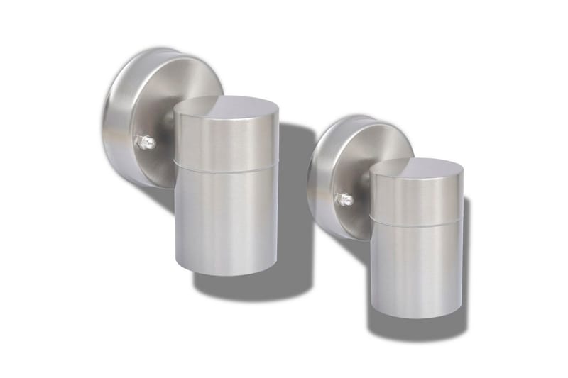 Utendørs vegglampe 2 stk rustfritt stål nedover - Sølv - Hage - Utemiljø - Entré - Entrébelysning