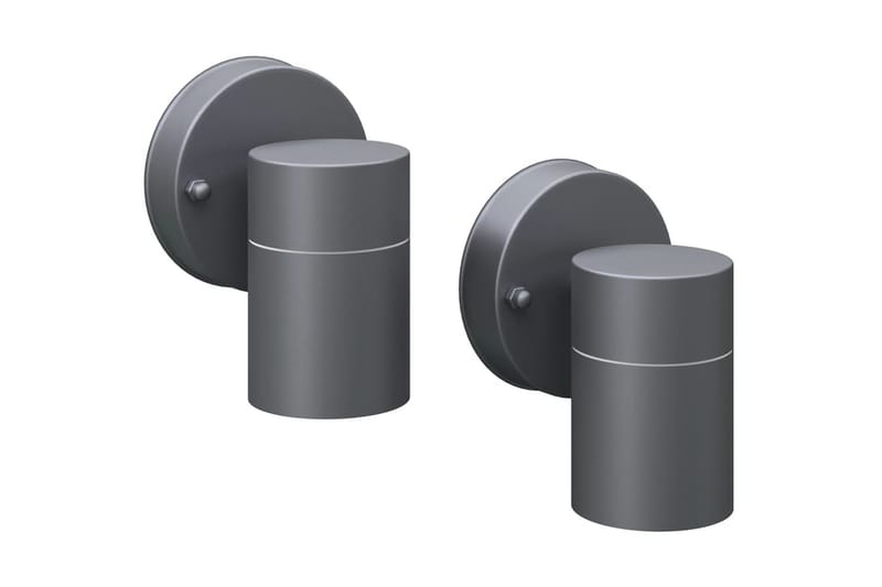 Utendørs vegglampe 2 stk rustfritt stål nedover - Svart - Hage - Utemiljø - Entré - Entrébelysning