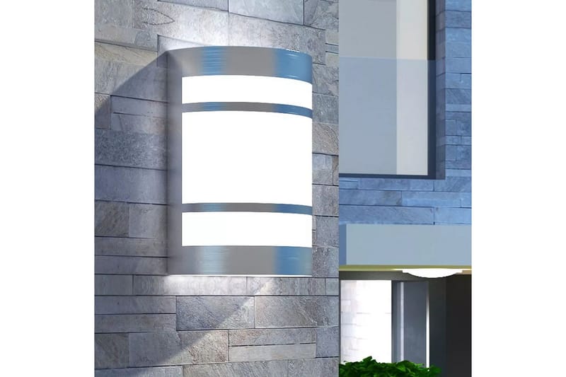Utendørs vegglampe rustfritt stål - Sølv - Hage - Utemiljø - Entré - Entrébelysning