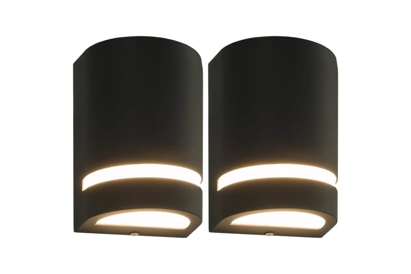Utendørs vegglamper 2 stk 35 W svart halvrund - Hage - Utemiljø - Entré - Entrébelysning