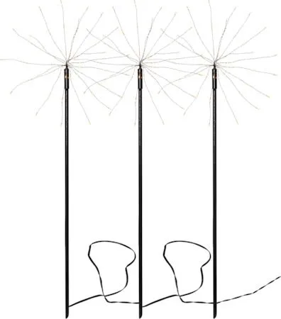 Firework utendørsdekorasjon med belysning, svart