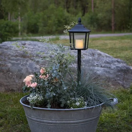 Flame LED-gravlykt 52 cm - svart - Hage - Utemiljø - Entré - Entrébelysning