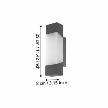 Vegglampe Gorzano - Antrasitt - Hage - Utemiljø - Entré - Entrébelysning