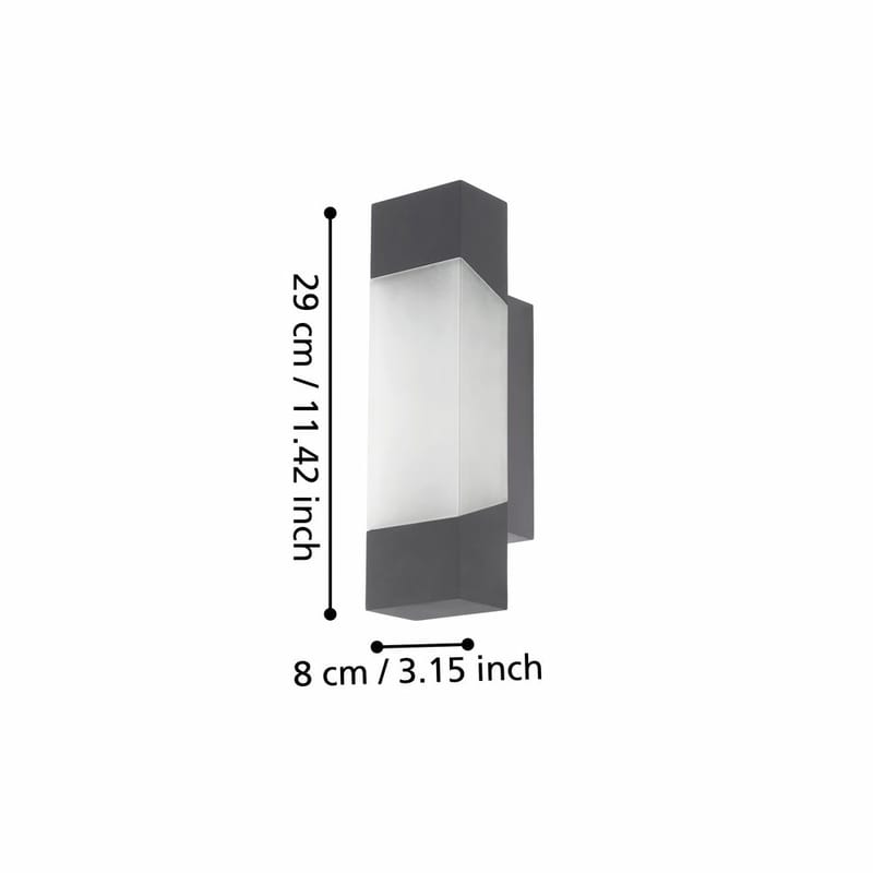 Vegglampe Gorzano - Antrasitt - Hage - Utemiljø - Entré - Entrébelysning