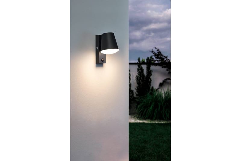 Vegglampe Utendørs Eglo Caldiero med Sensor - Antracit/Hvit - Hage - Utemiljø - Entré - Entrébelysning