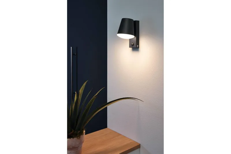 Vegglampe Utendørs Eglo Caldiero med Sensor - Antracit/Hvit - Hage - Utemiljø - Entré - Entrébelysning