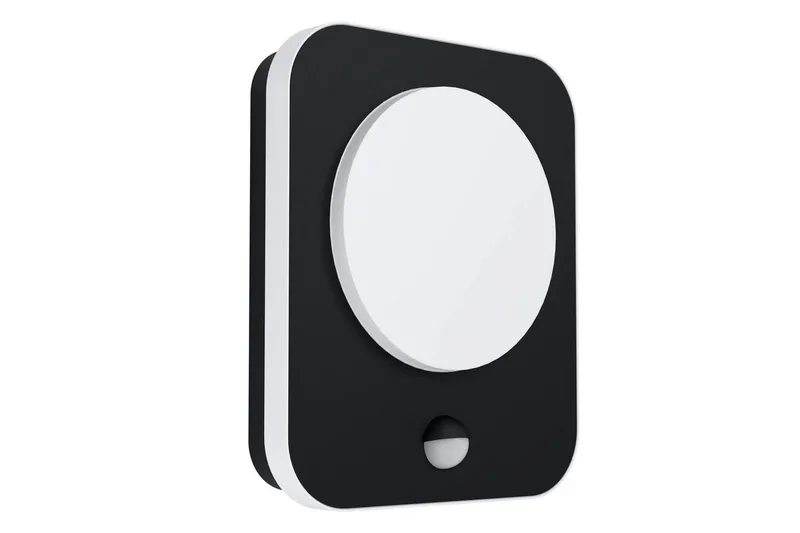 Vegglampe Utendørs Eglo Madriz med Sensor, Svart/Hvit