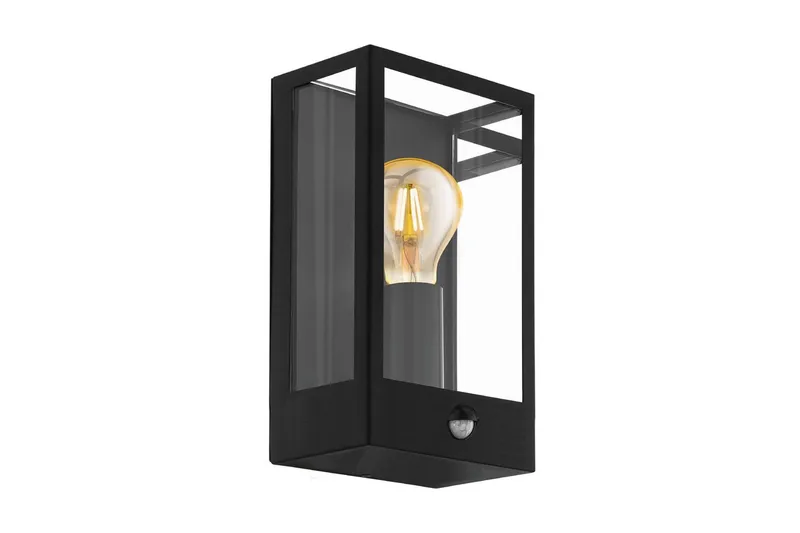 Vegglampe Utendørsbelysning Eglo Alamonte med Sensor, Svart/Hvit