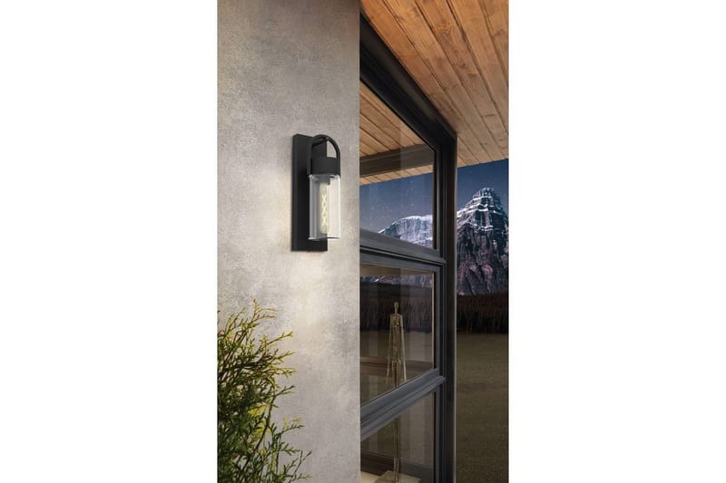 Vegglampe utendørsbelysning Eglo Carraro svart/klar - Svart - Hage - Utemiljø - Entré - Entrébelysning