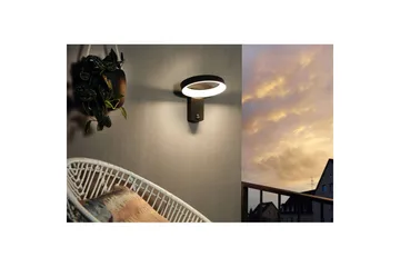 Vegglampe utendørsbelysning Eglo Pernate med sensor - Antracit/Hvit - Hage - Utemiljø - Entré - Entrébelysning
