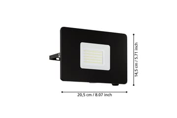 Veggstrålkaster Utebelysning Eglo Faedo 3 50W, Svart - Svart - Hage - Utemiljø - Entré - Entrébelysning
