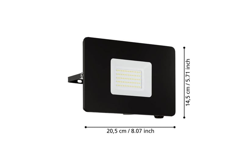 Veggstrålkaster Utebelysning Eglo Faedo 3 50W, Svart - Svart - Hage - Utemiljø - Entré - Entrébelysning