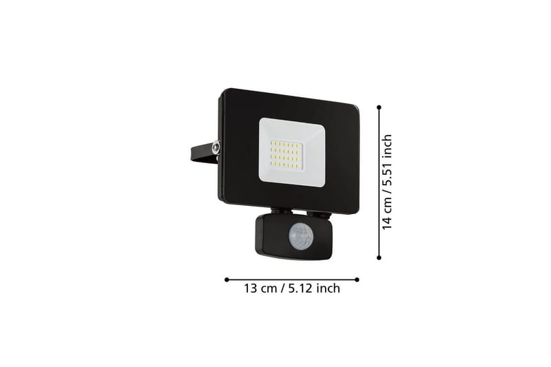 Veggstrålkaster Utendørs Eglo Faedo 3 med Sensor 20W, Svart - Svart - Hage - Utemiljø - Entré - Entrébelysning